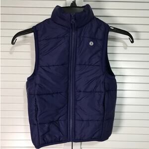 Layer8 Blue Quilted Puffer Sleeveless Kids Winter Jacket Vest 5/6